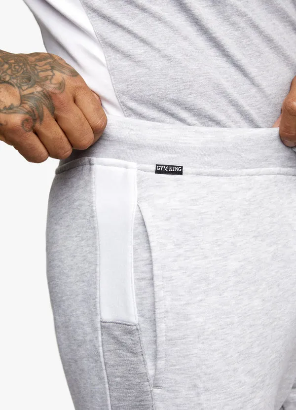 Gym King Contrast Panel Shorts Snow Marl
