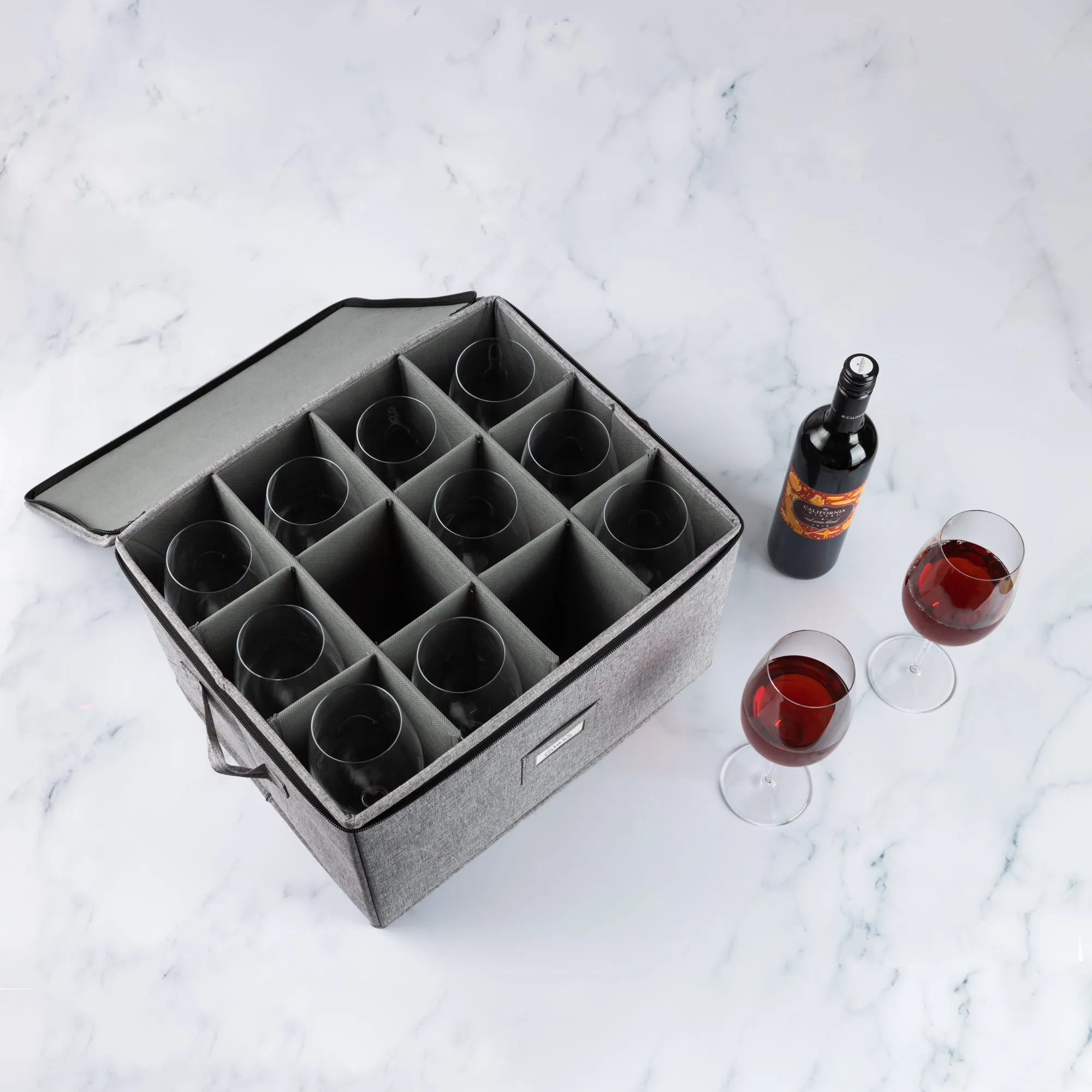 Hard Shell China Storage for Wine Glass - 16" x 13" x 10"H