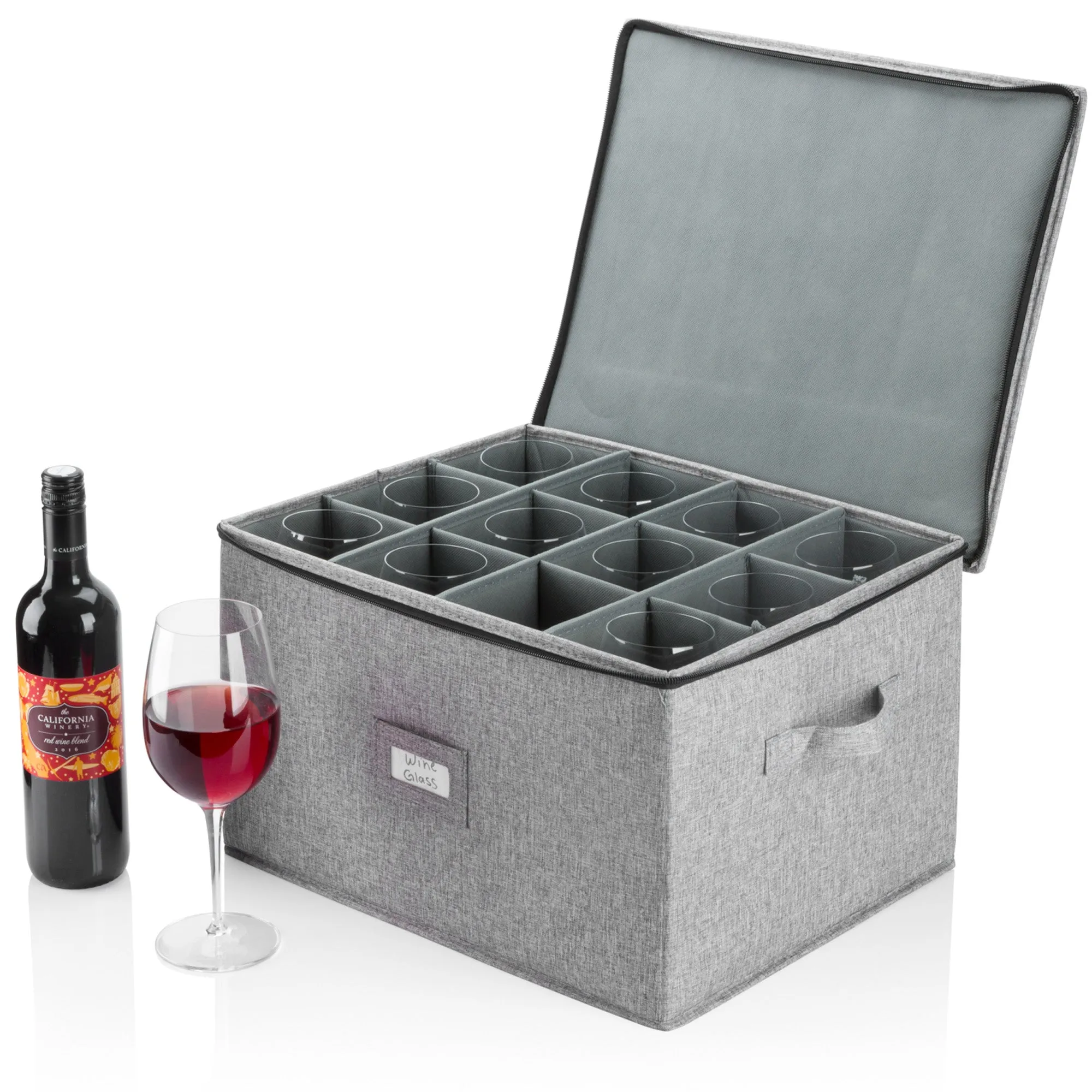 Hard Shell China Storage for Wine Glass - 16" x 13" x 10"H