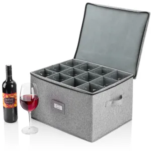 Hard Shell China Storage for Wine Glass - 16" x 13" x 10"H
