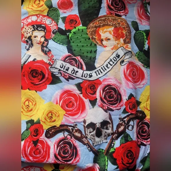 Hell Bunny Dia De Los Muertos Halter Dress, VGUC, Size 4X