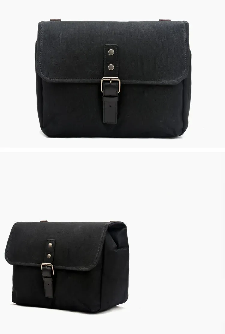 Henwood Biker's Bag Saddlebag Side Pouch - Canvas - Black/Khaki/Taupe