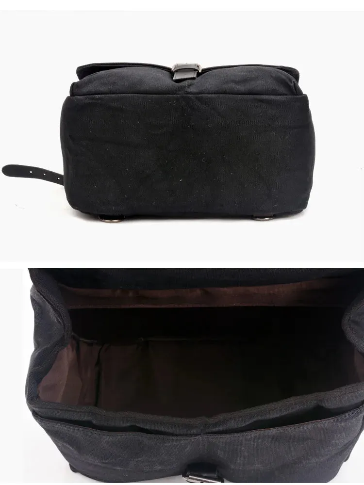Henwood Biker's Bag Saddlebag Side Pouch - Canvas - Black/Khaki/Taupe