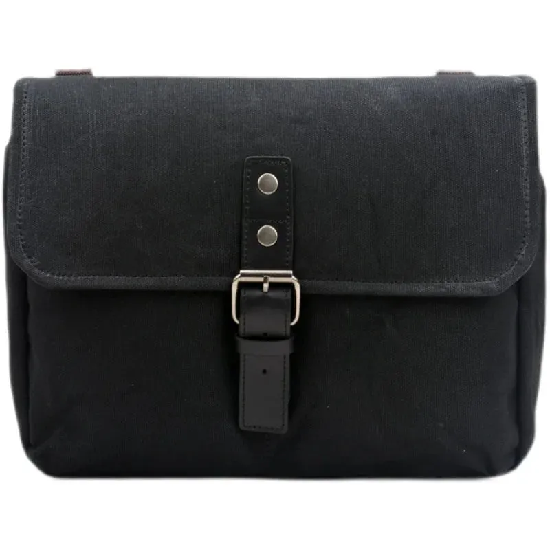 Henwood Biker's Bag Saddlebag Side Pouch - Canvas - Black/Khaki/Taupe