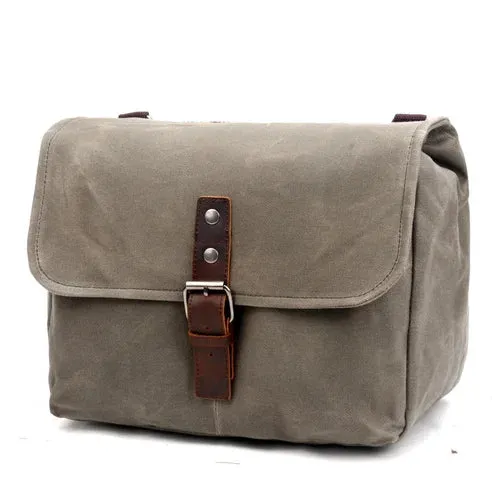 Henwood Biker's Bag Saddlebag Side Pouch - Canvas - Black/Khaki/Taupe