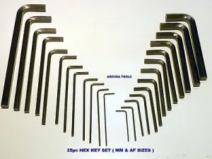 HEX KEYS 25 PC SET MM & SAE SIZES - NEW.