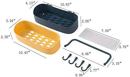 Homlly Wall Mount Shower Basket Kitchen Storage Holder