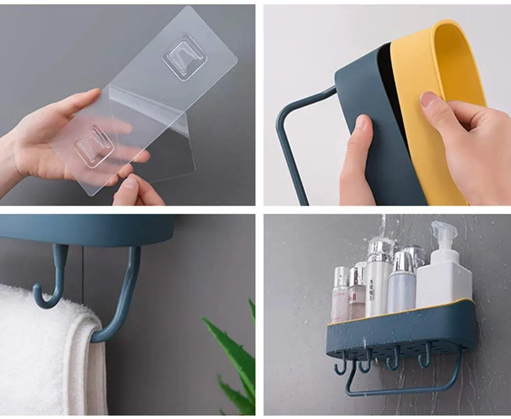 Homlly Wall Mount Shower Basket Kitchen Storage Holder