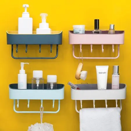 Homlly Wall Mount Shower Basket Kitchen Storage Holder