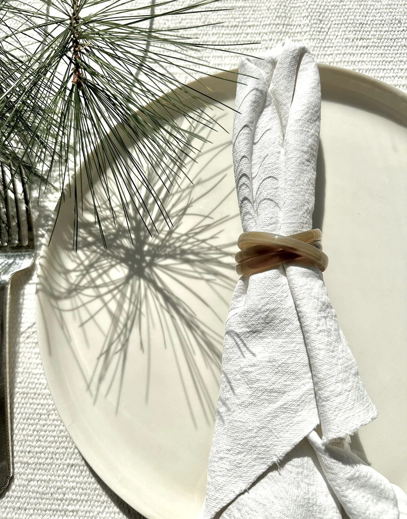 Horn Napkin Rings - Set of 4 - Light Colors