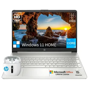 HP 15.6 Laptop Computer Microsoft Office Included LifetimeThin Lightweight College Students Laptop 15 Inch FHDIntel 6-Core i3 Notebook PC16GB RAM 1TB SSDWindows 1110-Key Number Pad HDMI Camera