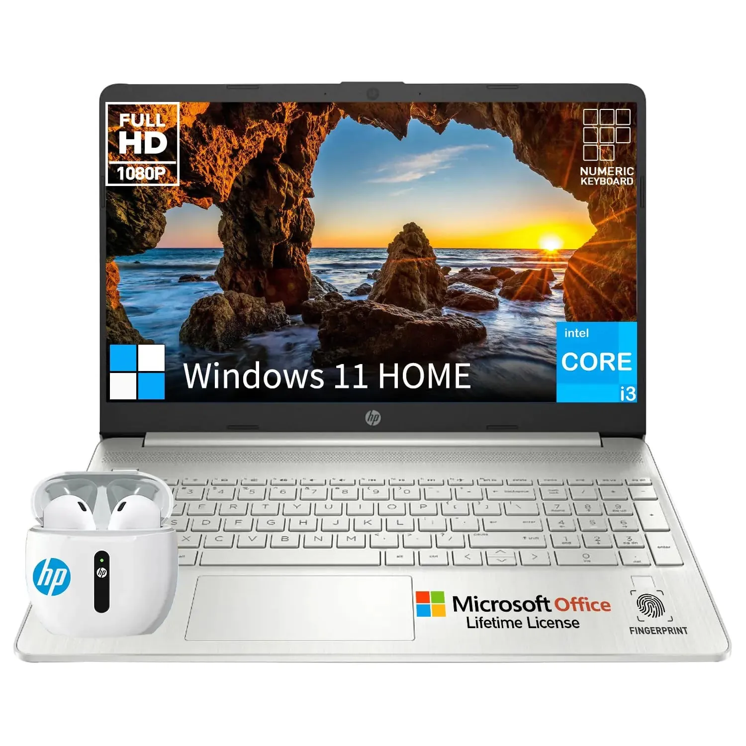 HP 15.6 Laptop Computer Microsoft Office Included LifetimeThin Lightweight College Students Laptop 15 Inch FHDIntel 6-Core i3 Notebook PC16GB RAM 1TB SSDWindows 1110-Key Number Pad HDMI Camera