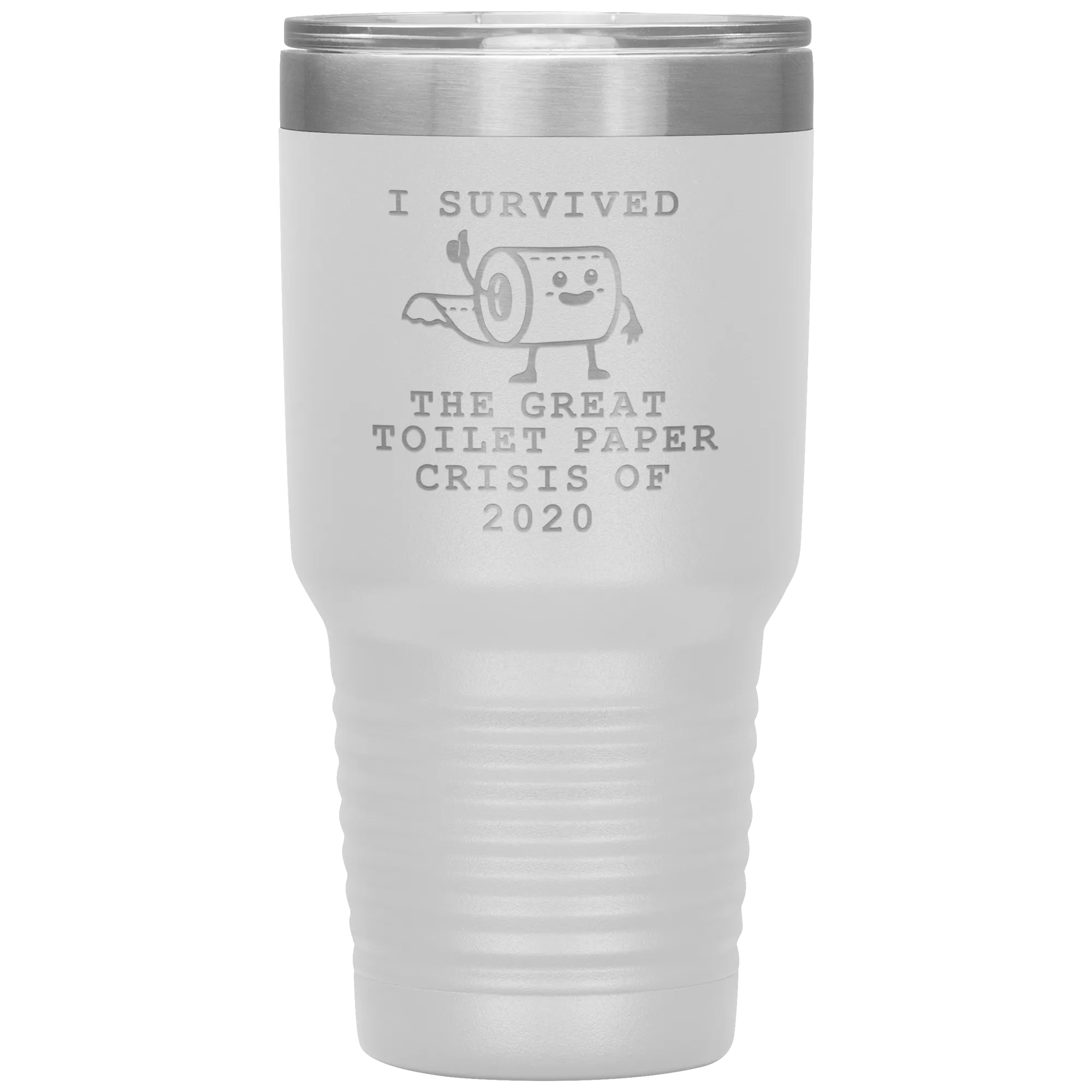 I Survived Toilet Paper Roll 2020 Mug The Great Toilet Paper Crisis Coffee Cup TP Shortage Humor Funny Insulated Tumbler