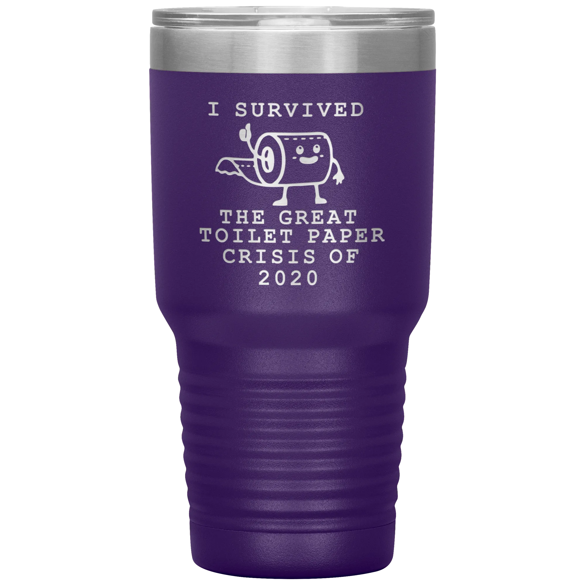 I Survived Toilet Paper Roll 2020 Mug The Great Toilet Paper Crisis Coffee Cup TP Shortage Humor Funny Insulated Tumbler