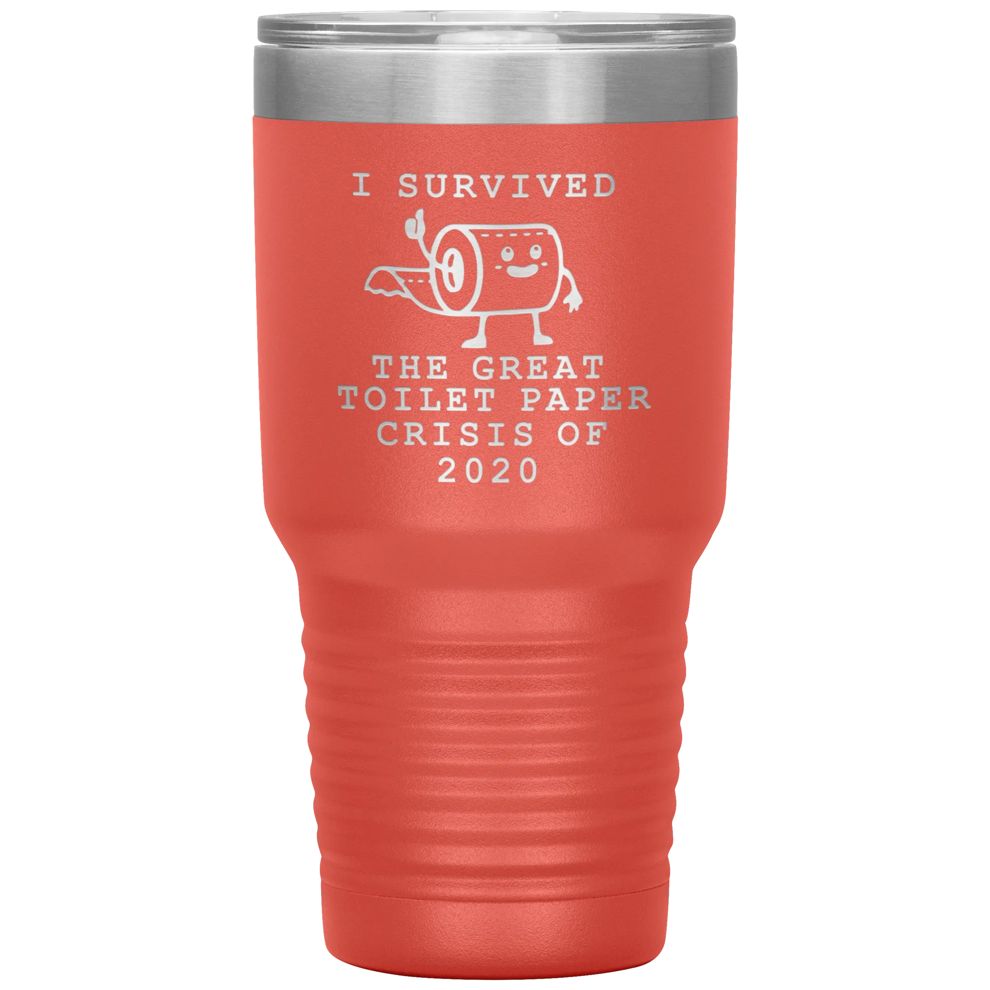 I Survived Toilet Paper Roll 2020 Mug The Great Toilet Paper Crisis Coffee Cup TP Shortage Humor Funny Insulated Tumbler