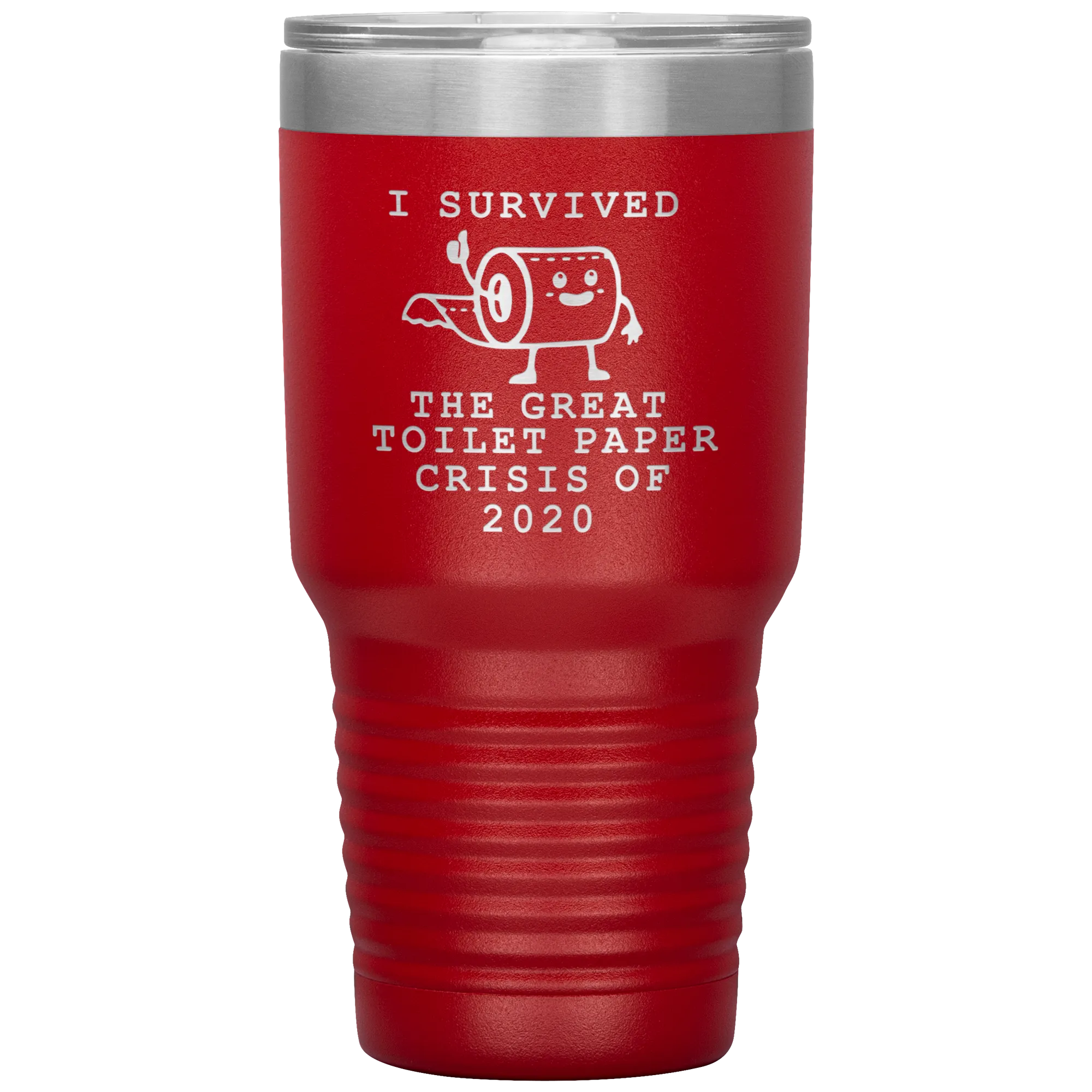 I Survived Toilet Paper Roll 2020 Mug The Great Toilet Paper Crisis Coffee Cup TP Shortage Humor Funny Insulated Tumbler
