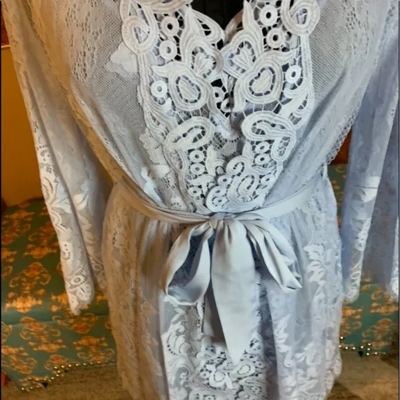 INC Intimates romantic Lingerie set Powder blue lace 2-pc Small