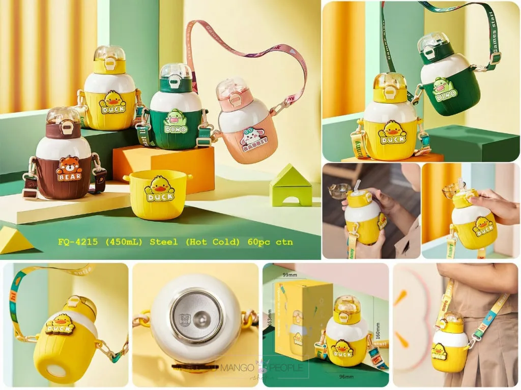 Insulated Stainless Steel Animal Design  Water Bottle for Kids - 450ml