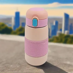 Insulated Stainless Steel Bottle With Rubber Grip (420 ML / Mix Design)