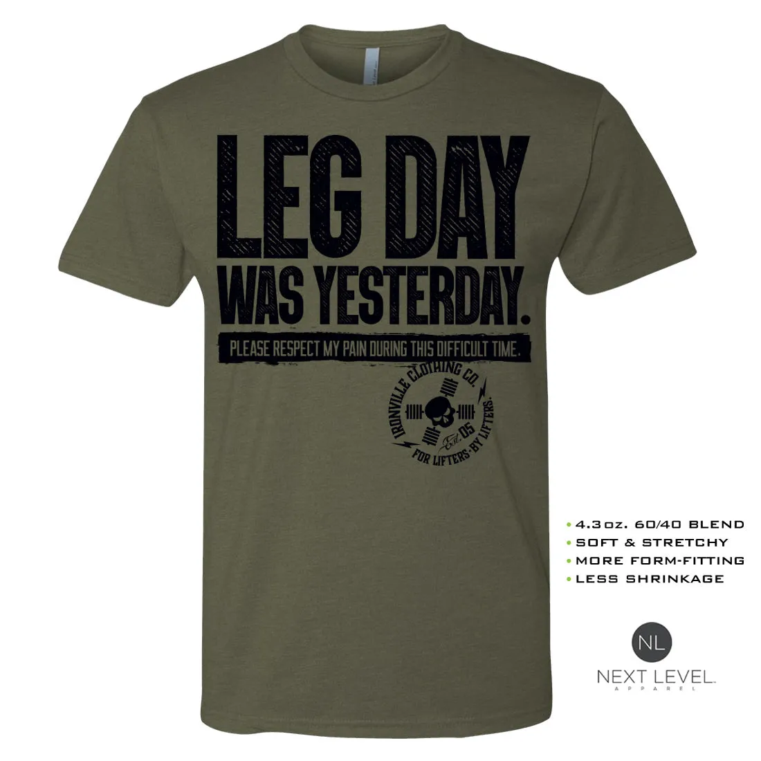 Ironville LEG DAY Soft-Blend Gym T-shirt
