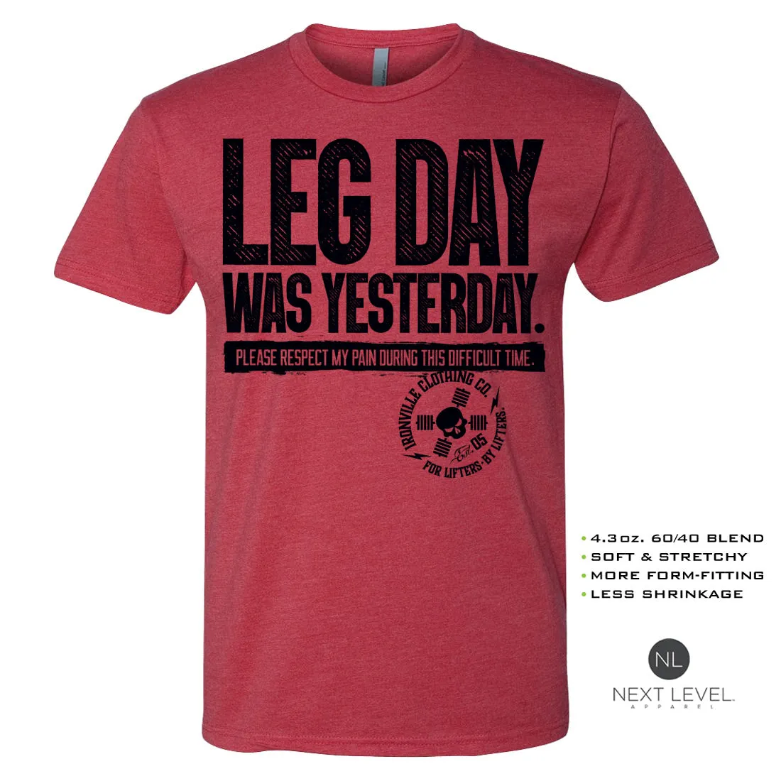 Ironville LEG DAY Soft-Blend Gym T-shirt