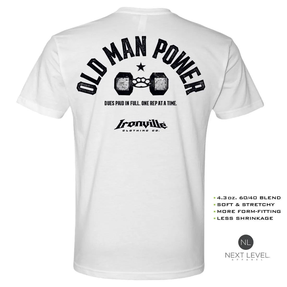 Ironville OLD MAN POWER Soft-Blend Gym T-shirt