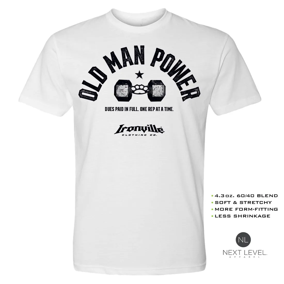 Ironville OLD MAN POWER Soft-Blend Gym T-shirt