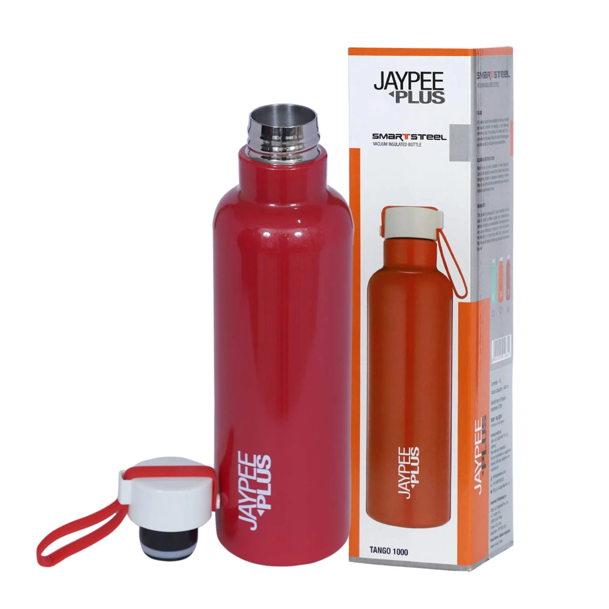 Jaypee Plus Tango 1000 Stainless Steel Water Bottle, 900 ml, Cherry