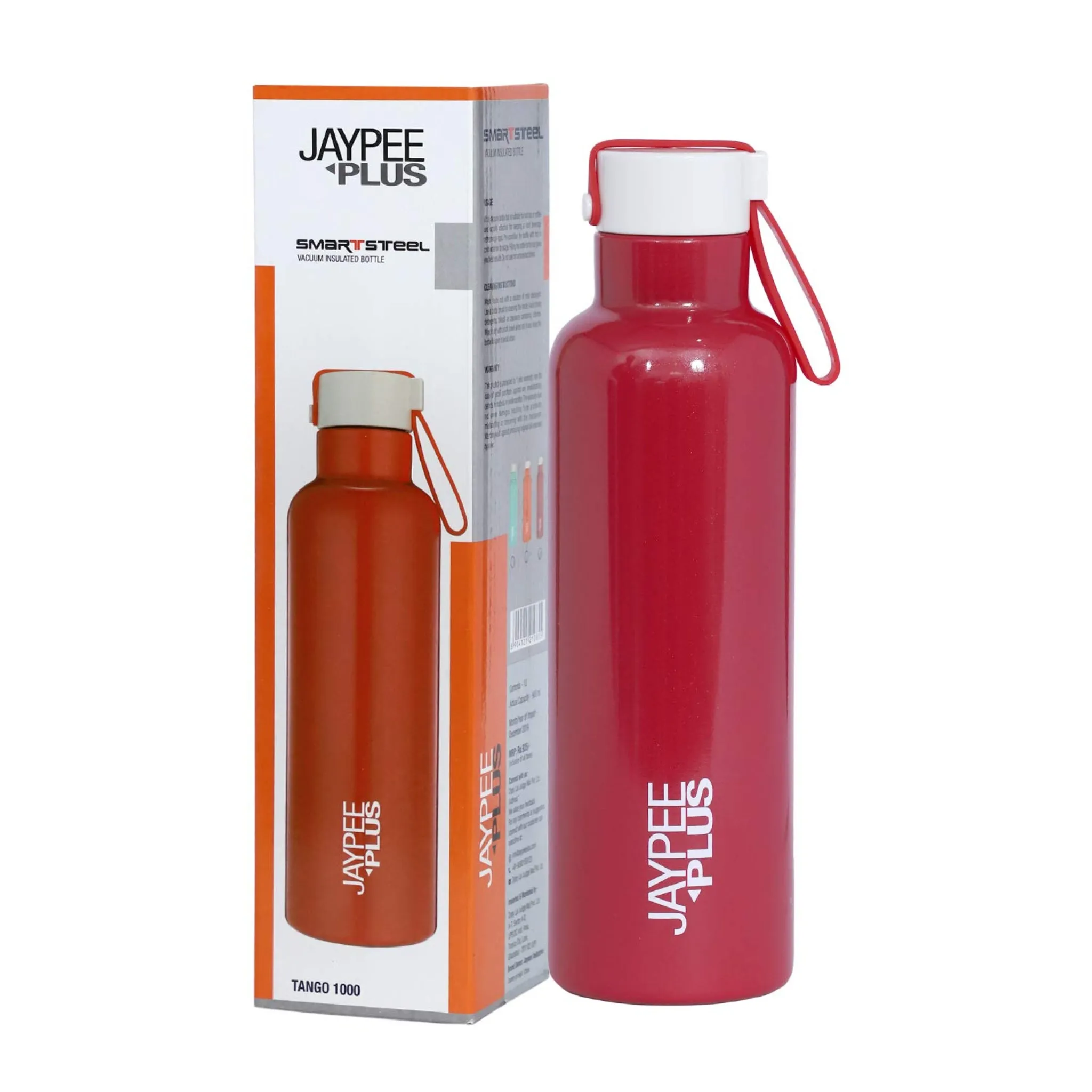 Jaypee Plus Tango 1000 Stainless Steel Water Bottle, 900 ml, Cherry