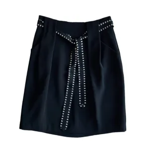Joseph Ribkoff - Mini Black Skirt with Waist Tie