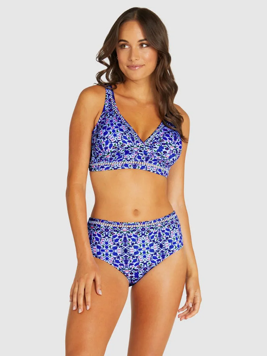Kalamata E/F Underwire Wrap Bra in Azure