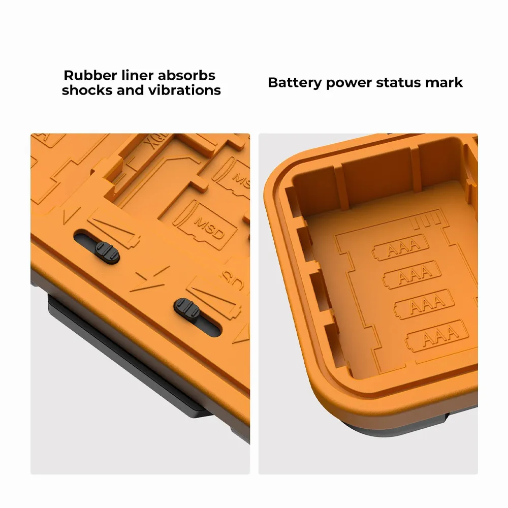 K&F Concept 16 Slots Memory Card & Camera Battery Case, Water-Resistant SD CF TF Battery Holder for 2 Camera Batteries, 8 AAA Batteries, 2 CF/XQDs, 4 SD Cards and 6 TF Cards