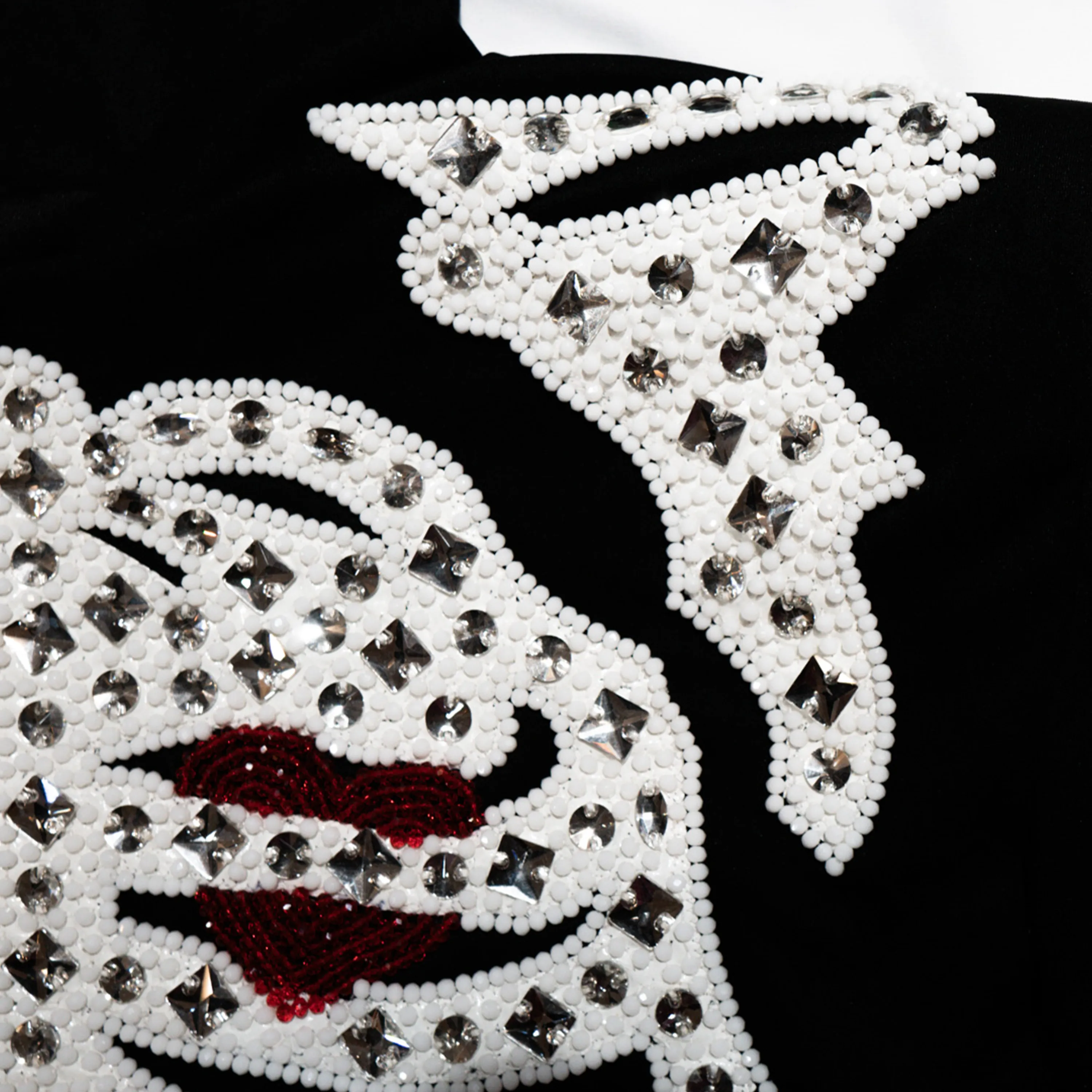 Kashani Skeleton Hyper Crystal Heart White Studded Jacket