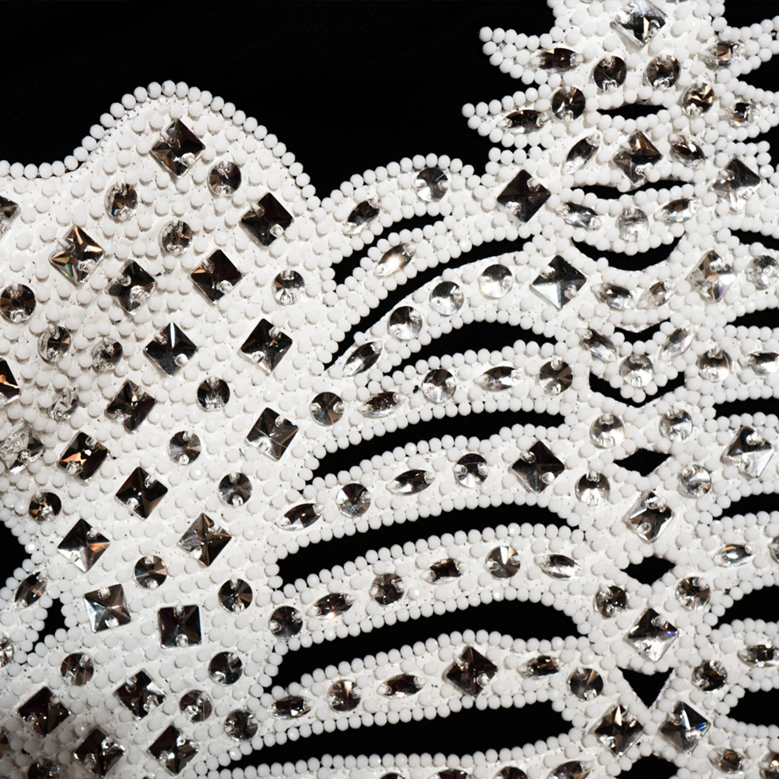 Kashani Skeleton Hyper Crystal Heart White Studded Jacket