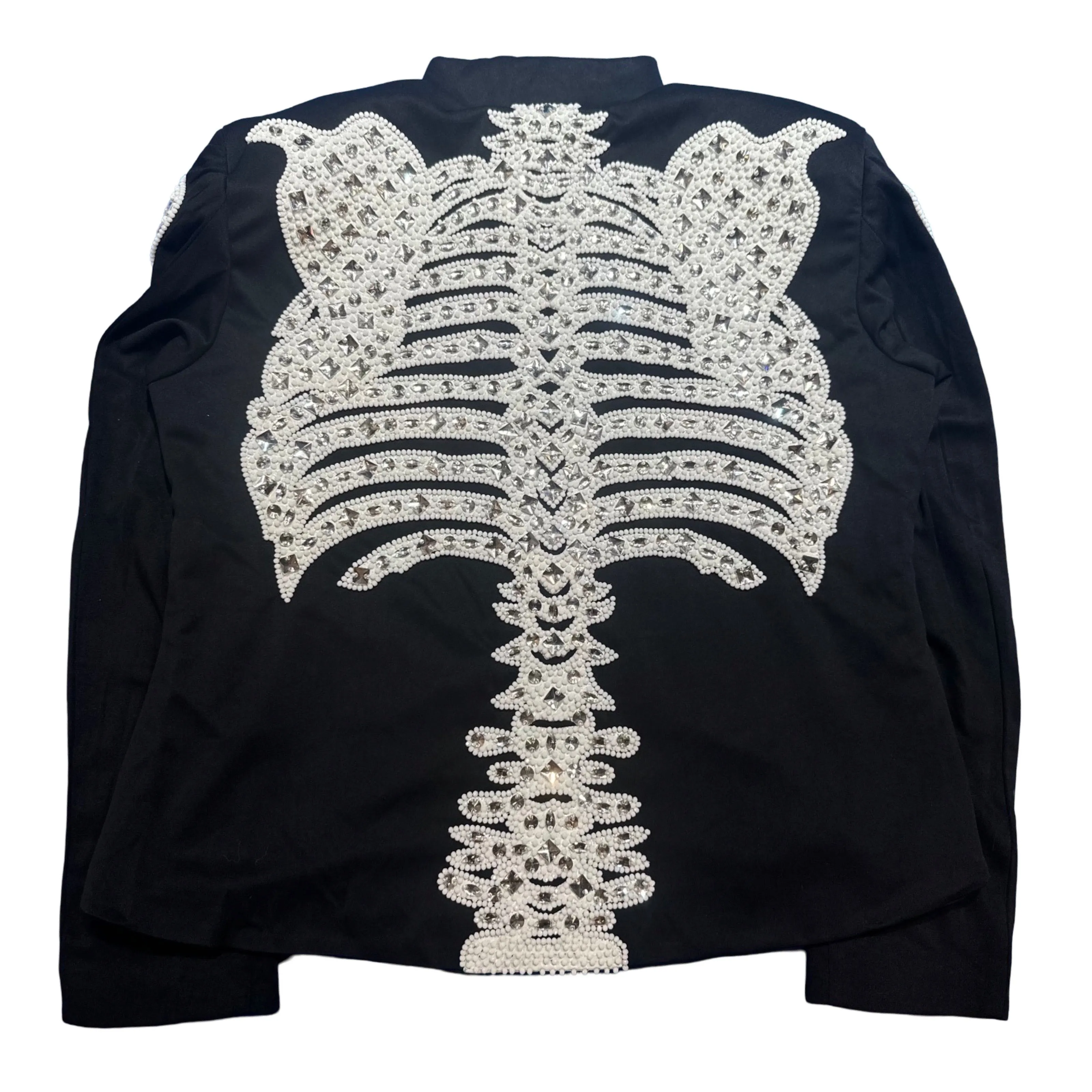 Kashani Skeleton Hyper Crystal Heart White Studded Jacket