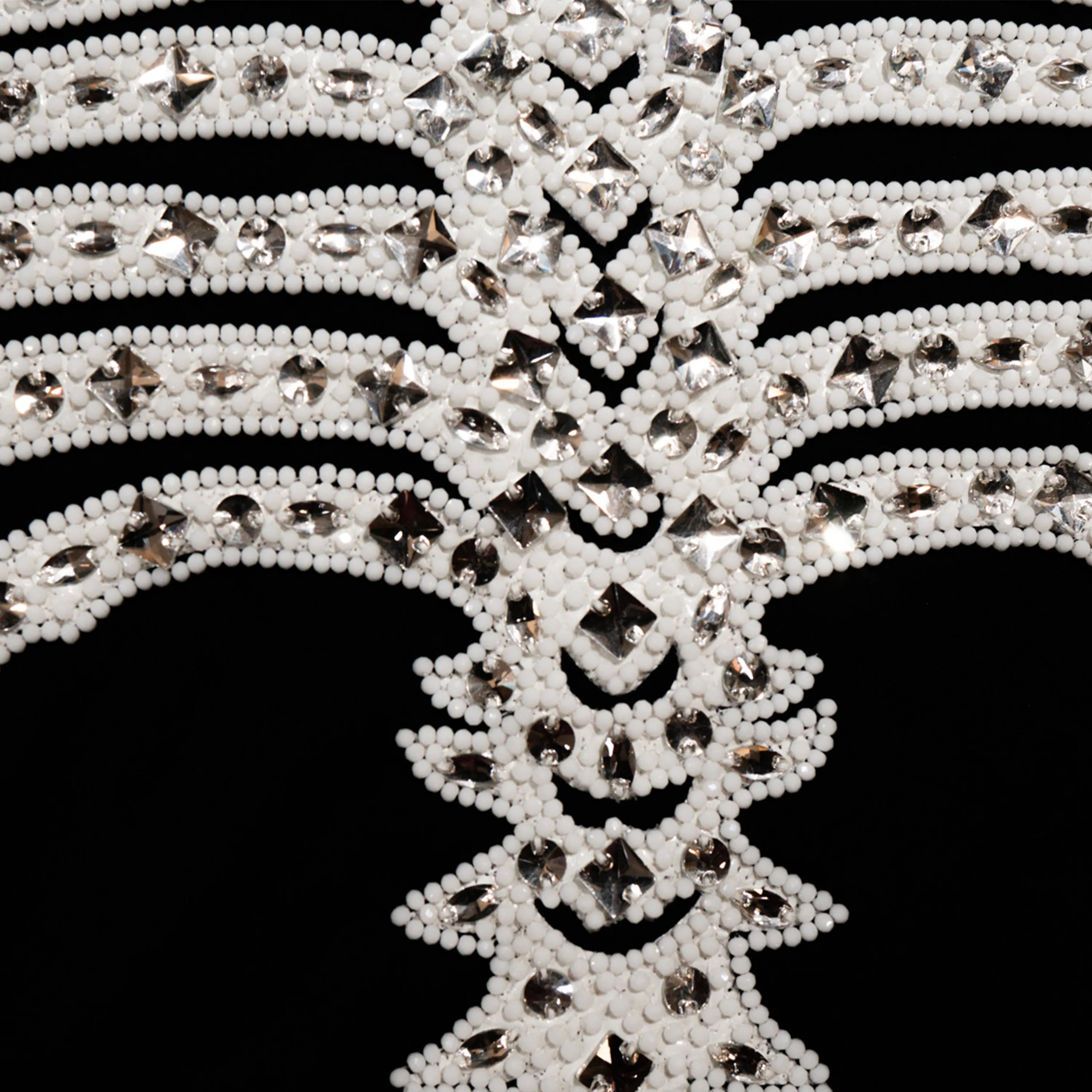Kashani Skeleton Hyper Crystal Heart White Studded Jacket