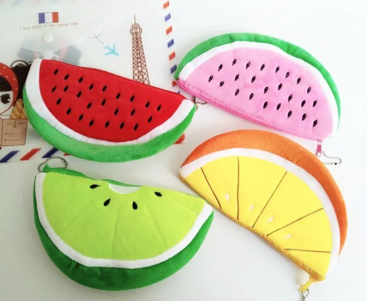Kawaii Watermelon and Strawberry Plush Pencil Pouch