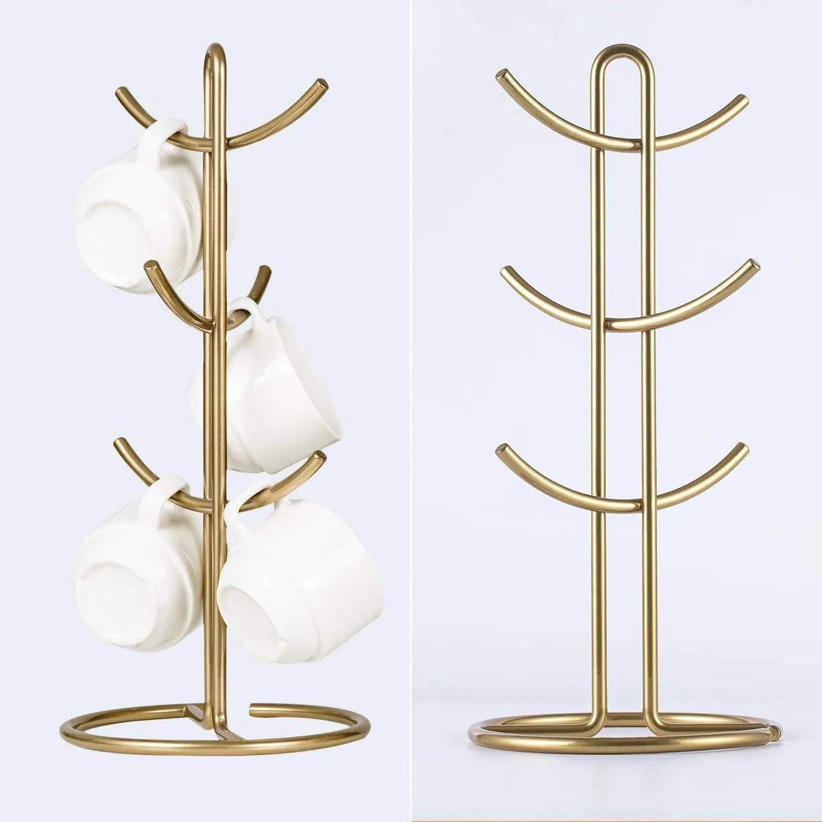 Kitchen Organizer Set-4 Piece, Banana Hanger, Mug Tree Holder Rack, Paper Towel Holder,Flatware Caddy,Kitchen Gifts Modern Collection for Countertop Table Décor