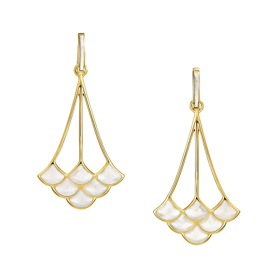 Koi Cascade Two-Tier Mother of Pearl Drop Sterling Silver Earrings | Jan Leslie
