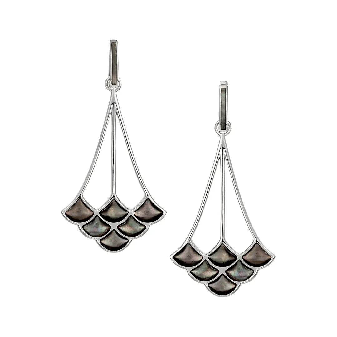 Koi Cascade Two-Tier Mother of Pearl Drop Sterling Silver Earrings | Jan Leslie