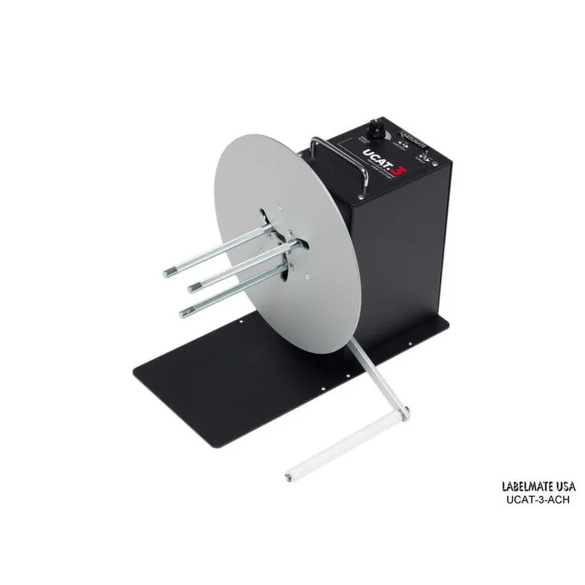 Labelmate Powered Label Unwinder with Adjustable Core-Holder for labels up to 6.5” wide UCAT-3-ACH