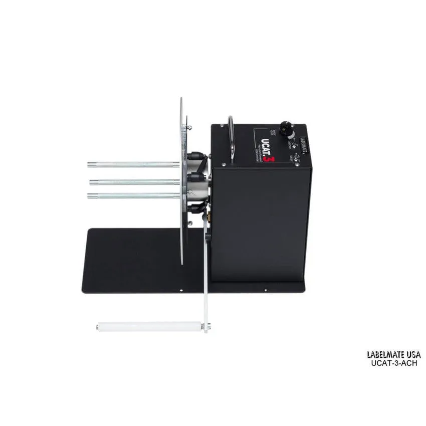 Labelmate Powered Label Unwinder with Adjustable Core-Holder for labels up to 6.5” wide UCAT-3-ACH