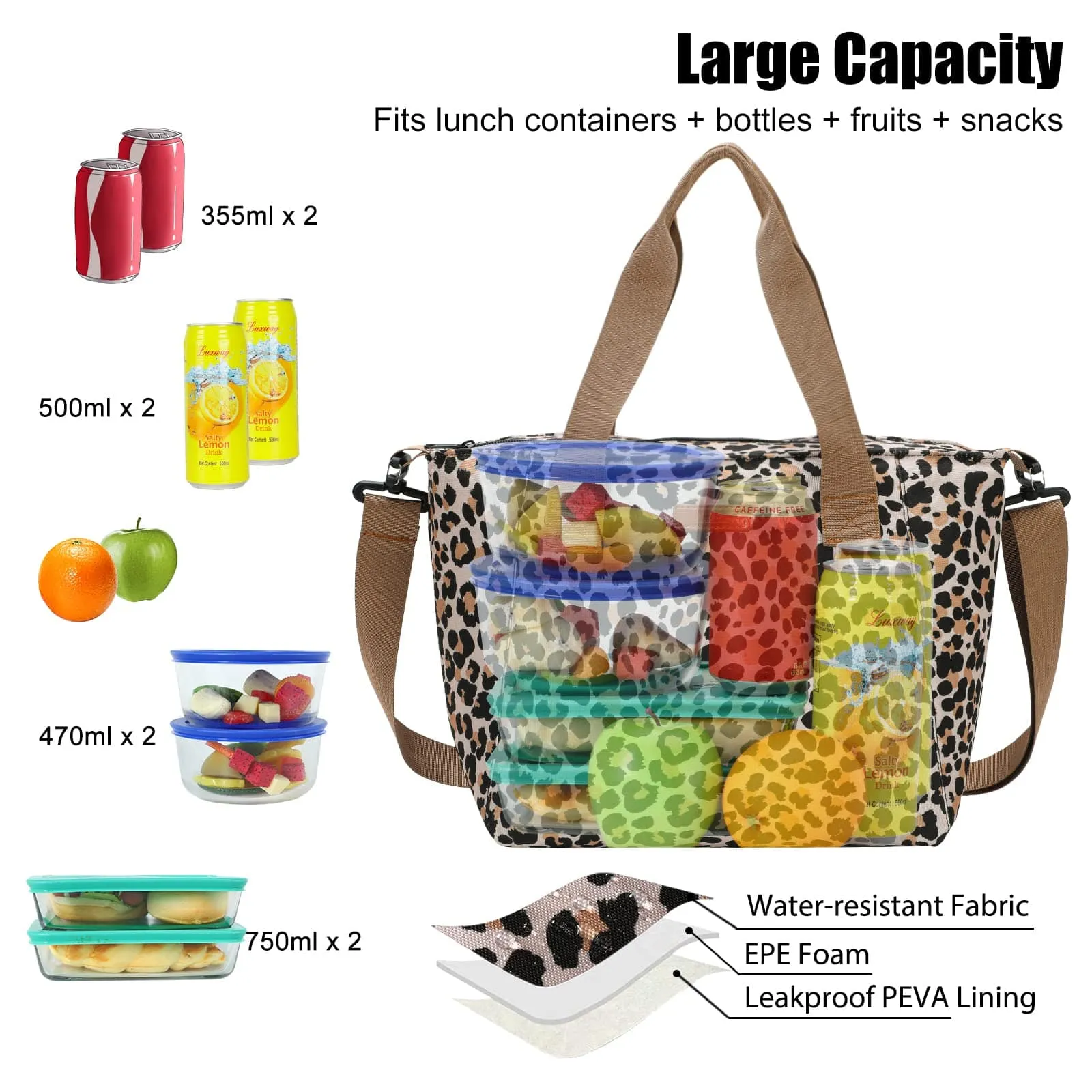 Large Lunch Bags for Women Insulated Lunch Tote Bag