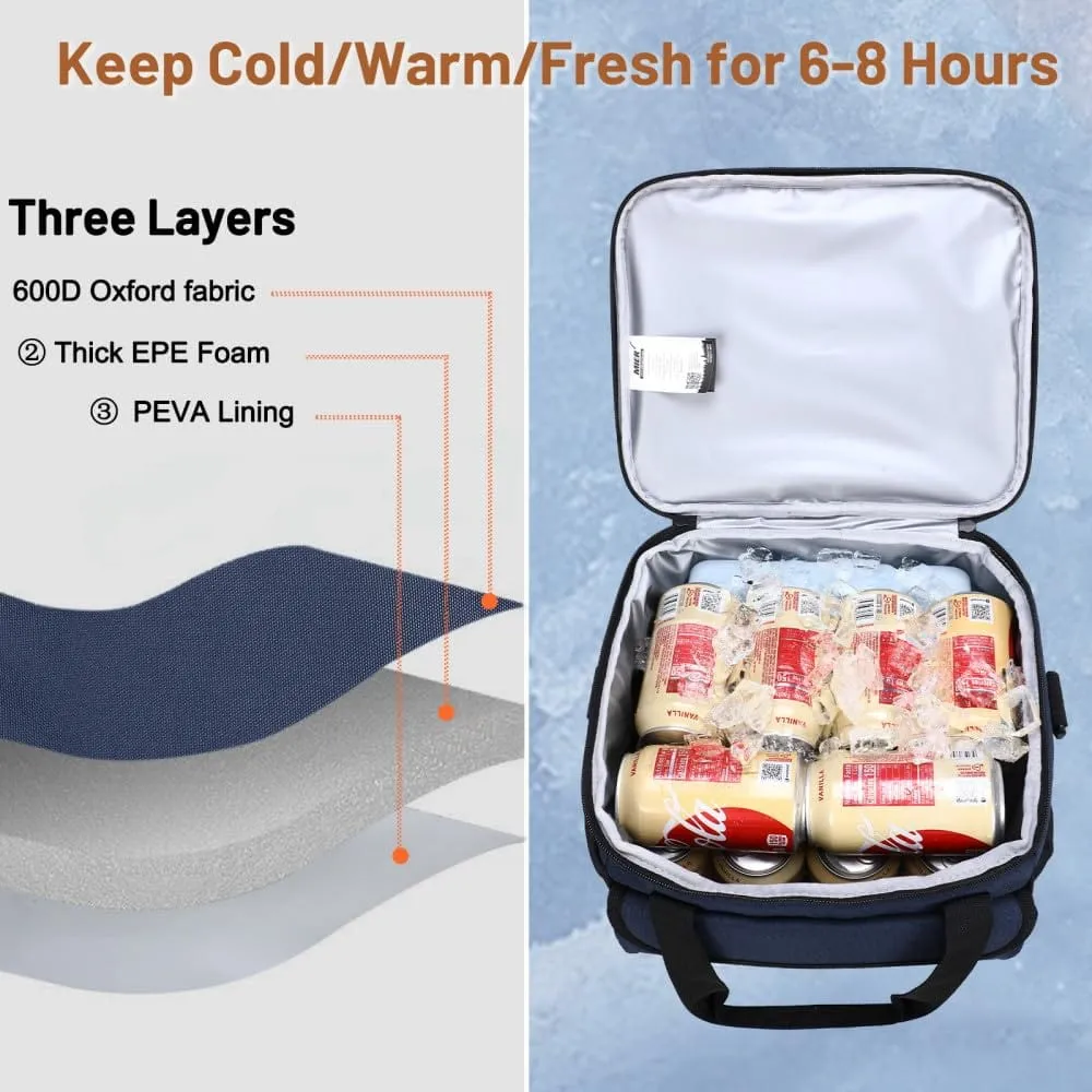 Large Lunch Box for Men Insulated Lunch Bags, 18 Can