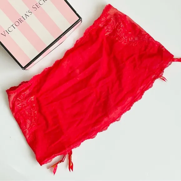 LARGE Victoria’s Secret red studded garter skirt