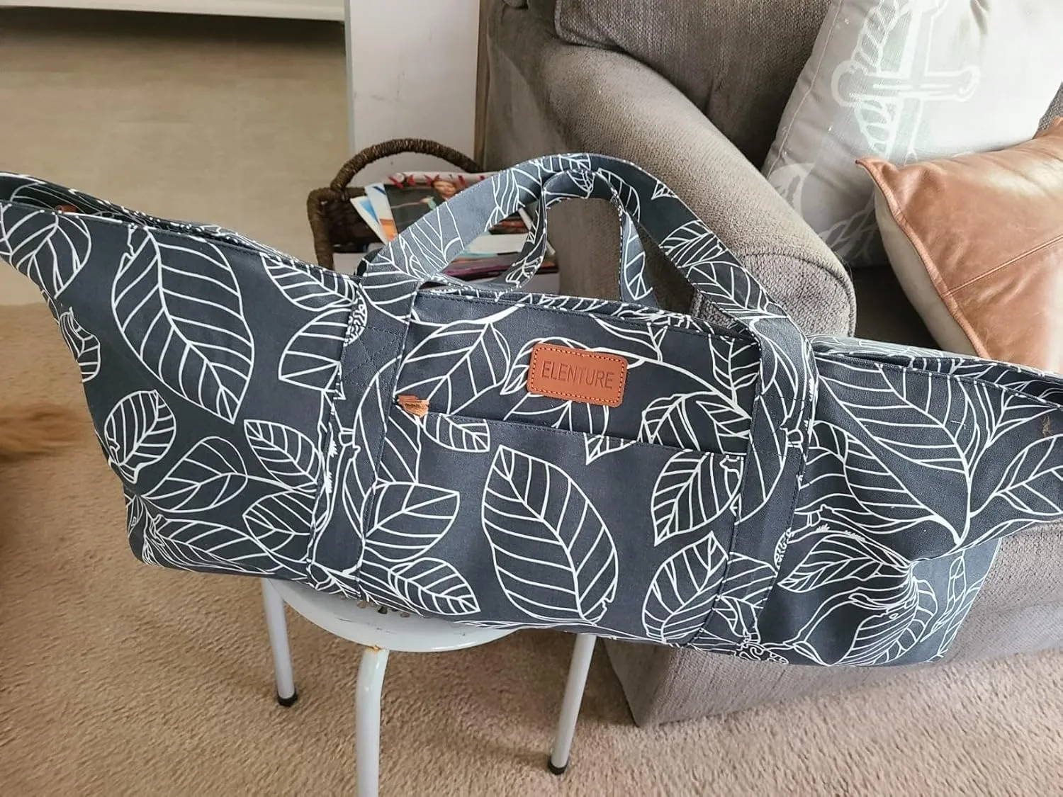 Large Yoga Mat Bag for Women Men, Travel Yoga Gym Bag for Pilates Office Beach Workout, Yoga Mat Tote Carrier with Mat Strap for 1/4" 1/2" Thick Exercise Yoga Mat