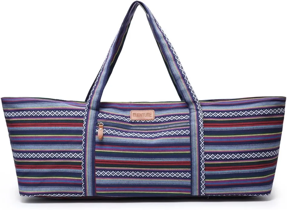 Large Yoga Mat Bag for Women Men, Travel Yoga Gym Bag for Pilates Office Beach Workout, Yoga Mat Tote Carrier with Mat Strap for 1/4" 1/2" Thick Exercise Yoga Mat