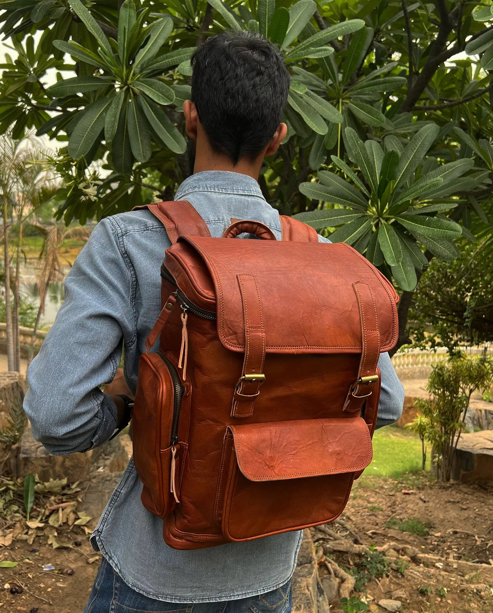 Leather Backpack, Travel Backpack Rucksack