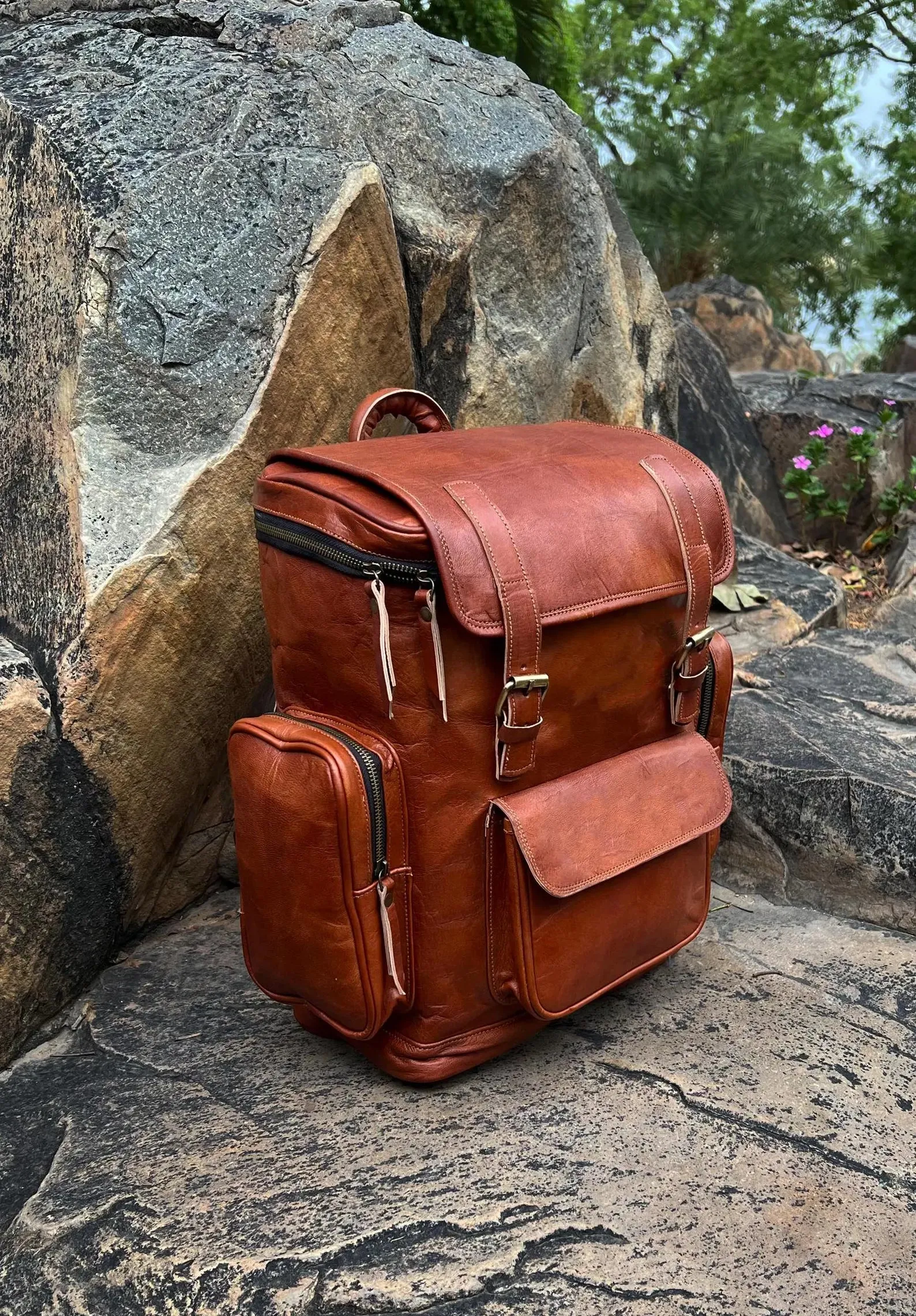Leather Backpack, Travel Backpack Rucksack