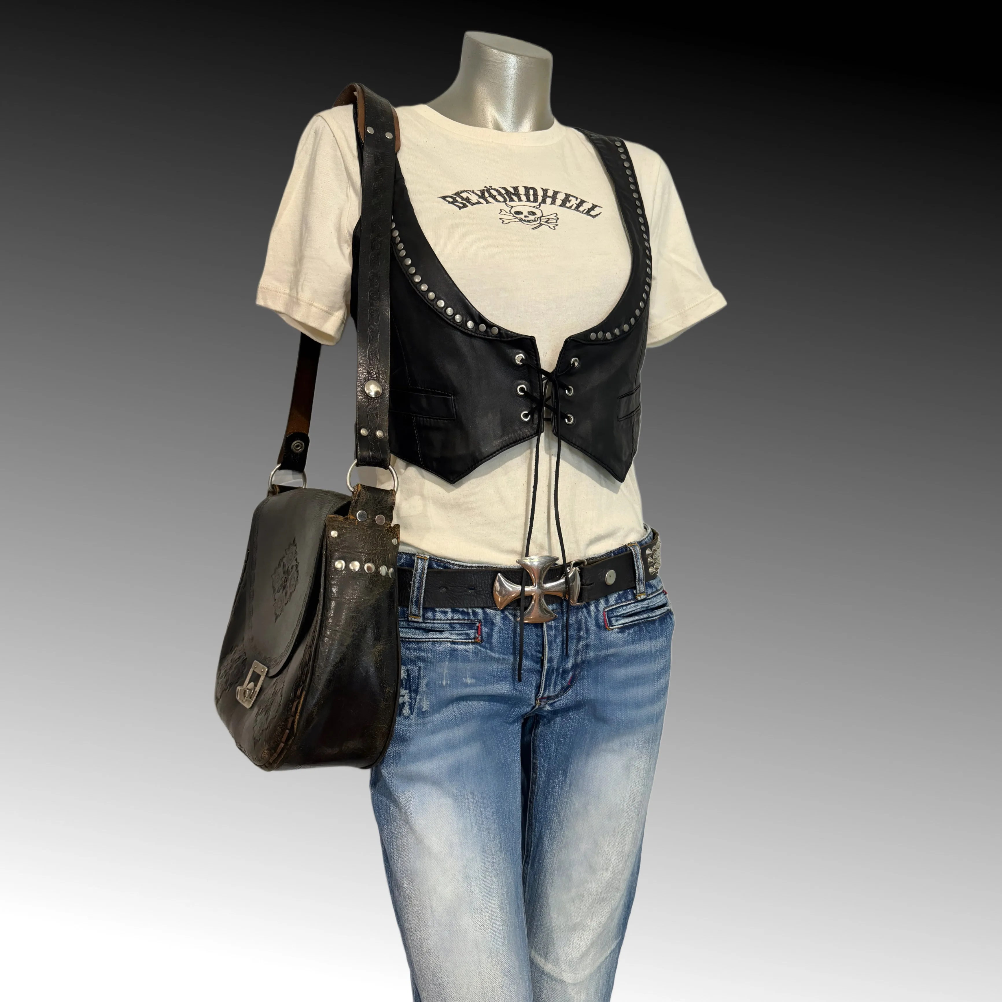 Leather Studded Vest
